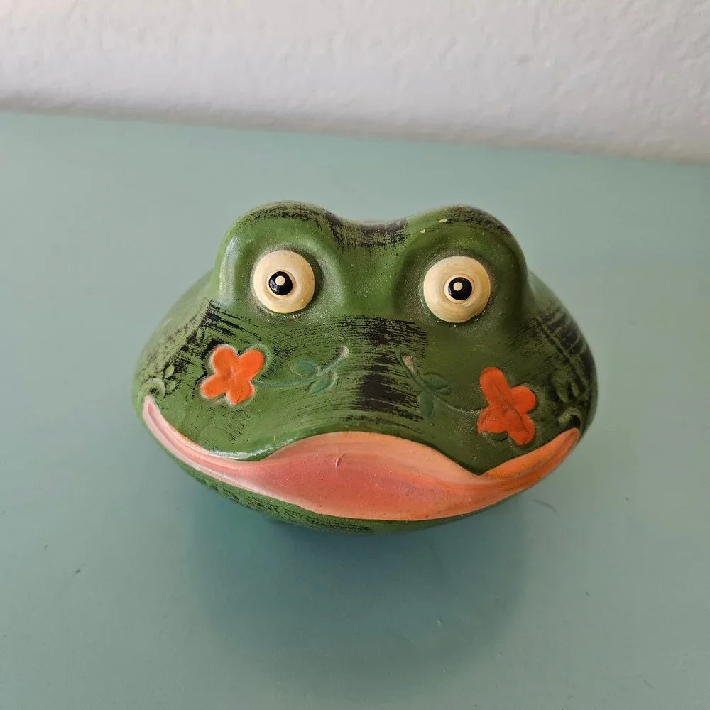Vintage 60s 70s Paul Marshall Frog Froggy Piggy Coin Bank Groovy Mod Cute Japan - Picture 4 of 8